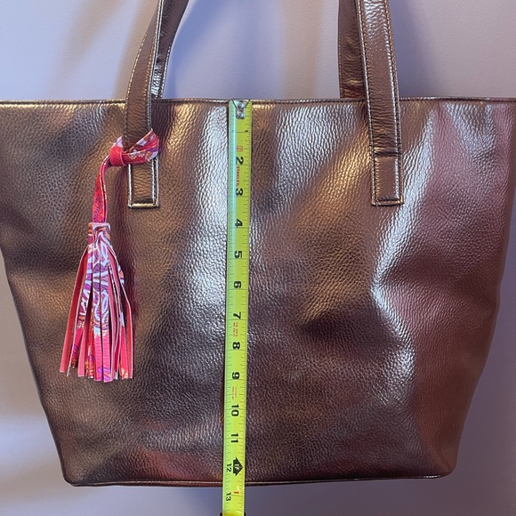 Bronze Tote Bag with Pink Tassle - Picture 7 of 7